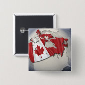 Flagge Kanadas Button (Vorne & Hinten)