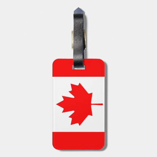 Flagge Kanadas Gepäckanhänger mit Ledergurt (Rückseite vertikal)