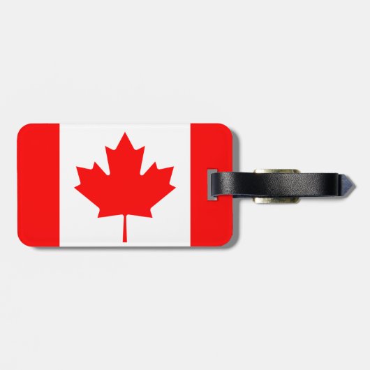 Flagge Kanadas Gepäckanhänger mit Ledergurt (Rückseite horizontal)
