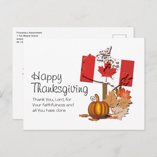 Flagge Kanadas | KANADISCHER ERNTEDANK Postkarte (Vorne/Hinten)