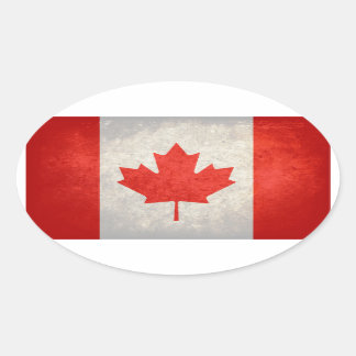 Flagge Kanadas Ovaler Aufkleber