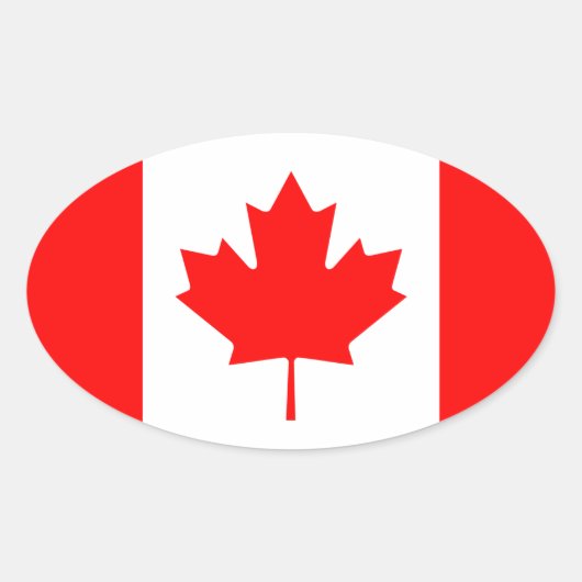 Flagge Kanadas Ovaler Aufkleber (Vorderseite)