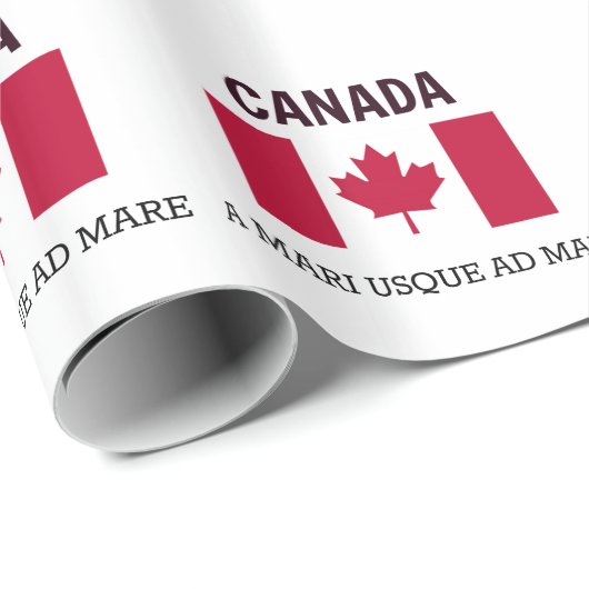 Flagge Kanadas und Motto Geschenkpapier (Rolleneckpunkt)