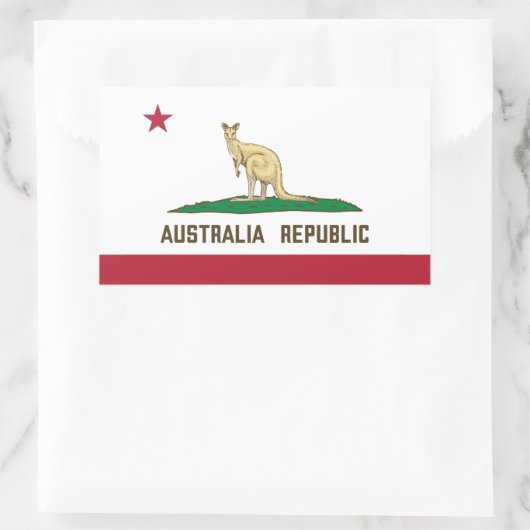 Flagge Kangaroo Rechteckiger Aufkleber (Tasche)