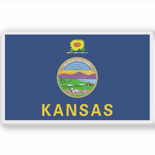 Flagge Kansas Aufkleber (Vorderseite)