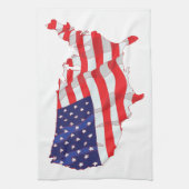 FLAGGE-KARTE VON VEREINIGTEN STAATEN KÜCHENTUCH (Vertikal)