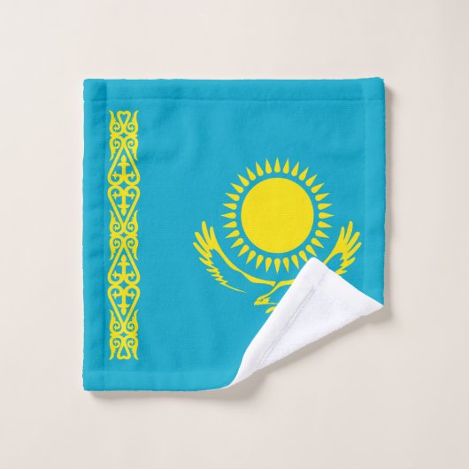 Flagge Kasachstan Badhandtuch Set (Waschlappen)