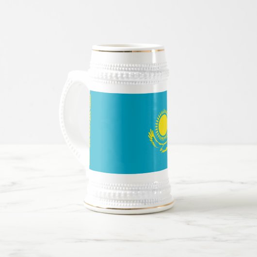 Flagge Kasachstan Bierglas (Vorderseite Links)