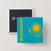 Flagge Kasachstan Button (Vorne & Hinten)