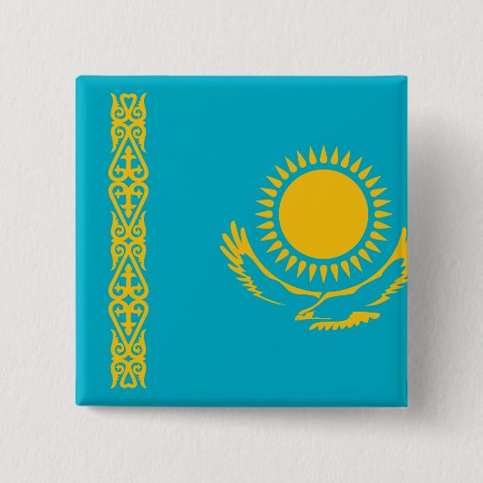 Flagge Kasachstan Button (Vorderseite)