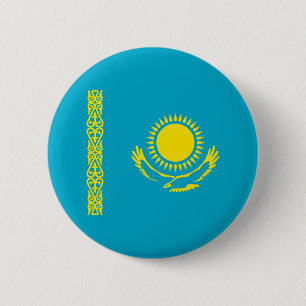 Flagge Kasachstan Button