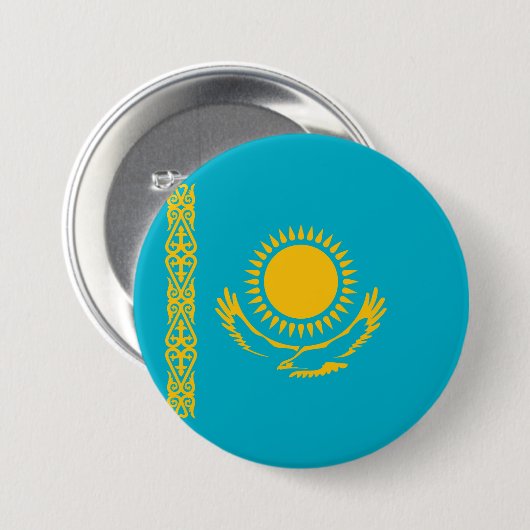 Flagge Kasachstan Button (Vorne & Hinten)