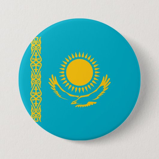 Flagge Kasachstan Button (Vorderseite)