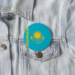 Flagge Kasachstan Button