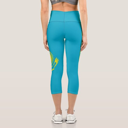Flagge Kasachstan Capri Leggings (Rückseite)