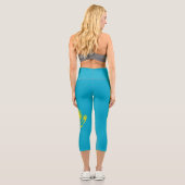 Flagge Kasachstan Capri Leggings (Rückseite)