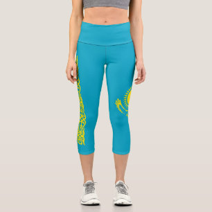 Flagge Kasachstan Capri Leggings
