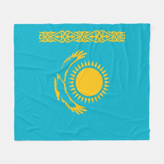 Flagge Kasachstan Fleecedecke (Vorderseite (Horizontal))