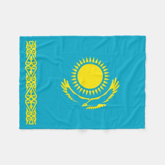 Flagge Kasachstan Fleecedecke (Vorderseite (Horizontal))