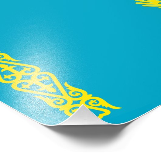 Flagge Kasachstan Fotodruck (Ecke)