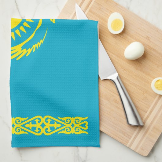 Flagge Kasachstan Geschirrtuch (Viertel Falte)