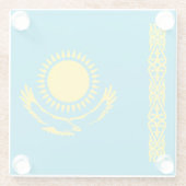 Flagge Kasachstan Glasuntersetzer (Rückseite)