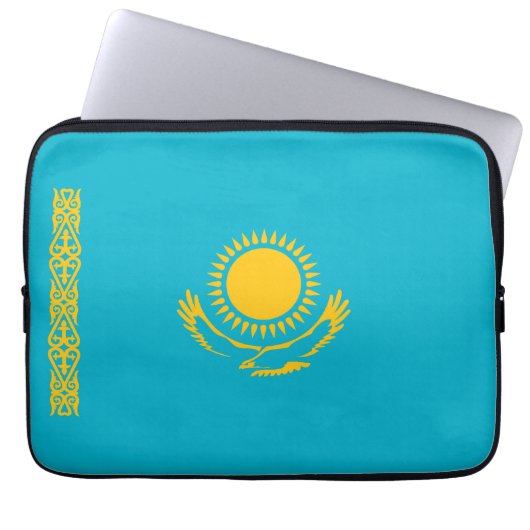 Flagge Kasachstan Laptopschutzhülle (Vorderseite)