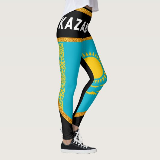 Flagge Kasachstan Leggings (Rechts)