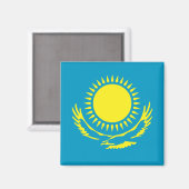 Flagge Kasachstan Magnet (Vorderseite/Rückseite)
