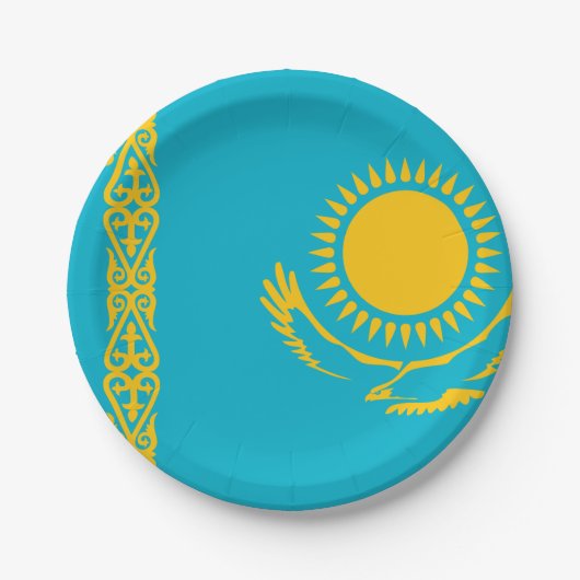 Flagge Kasachstan Pappteller (Vorderseite)