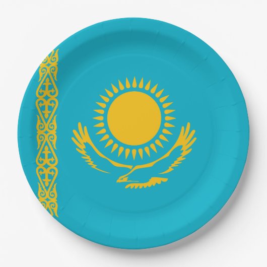 Flagge Kasachstan Pappteller (Vorderseite)