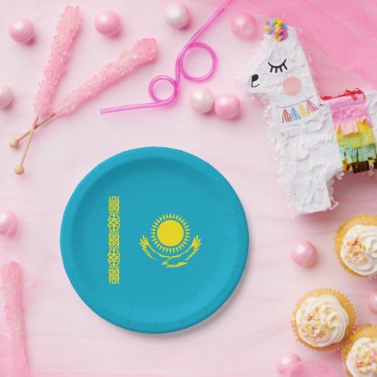 Flagge Kasachstan Pappteller (Party)