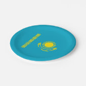 Flagge Kasachstan Pappteller (Schrägansicht)