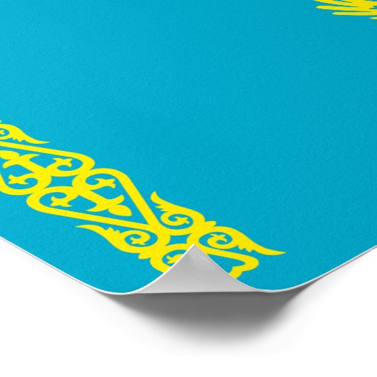 Flagge Kasachstan Poster (Ecke)
