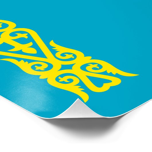 Flagge Kasachstan Poster (Ecke)