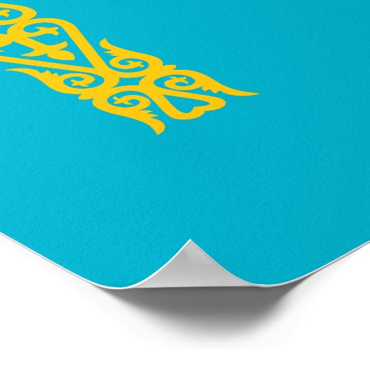 Flagge Kasachstan Poster (Ecke)