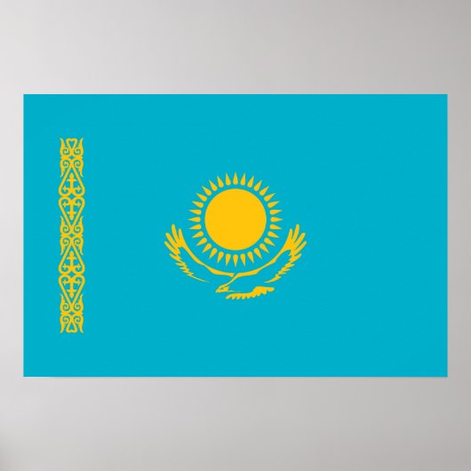 Flagge Kasachstan Poster (Vorne)