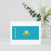 Flagge Kasachstan Postkarte (Stehend Vorderseite)