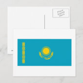 Flagge Kasachstan Postkarte (Vorne/Hinten)