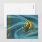 Flagge Kasachstan Postkarte (Vorne/Hinten)