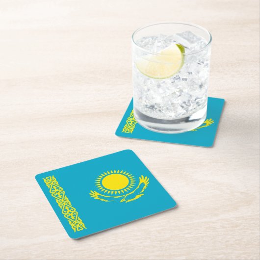 Flagge Kasachstan Rechteckiger Pappuntersetzer (Vor Ort)