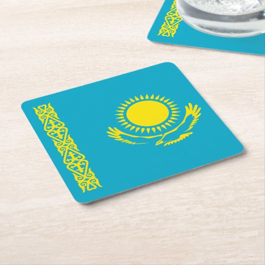 Flagge Kasachstan Rechteckiger Pappuntersetzer (angewinkelt)