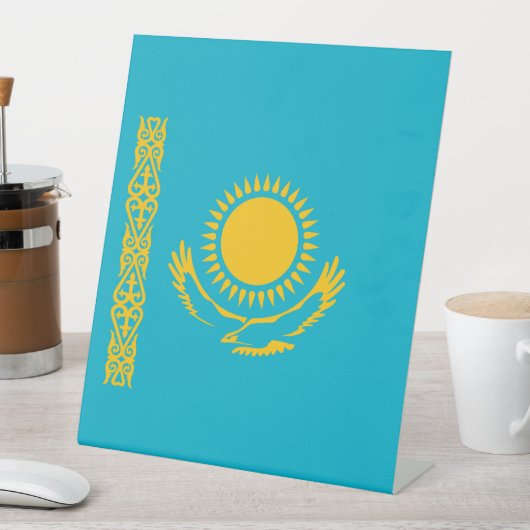 Flagge Kasachstan Sockelschild (In Situ)