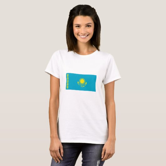 Flagge Kasachstan T-Shirt (Vorne ganz)