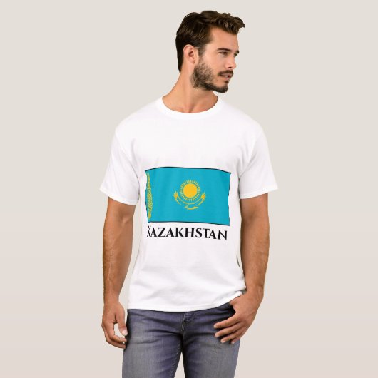Flagge Kasachstan T-Shirt (Vorne ganz)