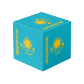 Flagge Kasachstan Würfel (Rückseite Schrägansicht)