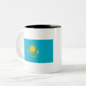 Flagge Kasachstan Zweifarbige Tasse (Vorderseite Links)