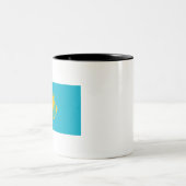 Flagge Kasachstan Zweifarbige Tasse (Mittel)