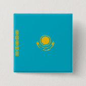 Flagge Kasachstans Button (Vorderseite)