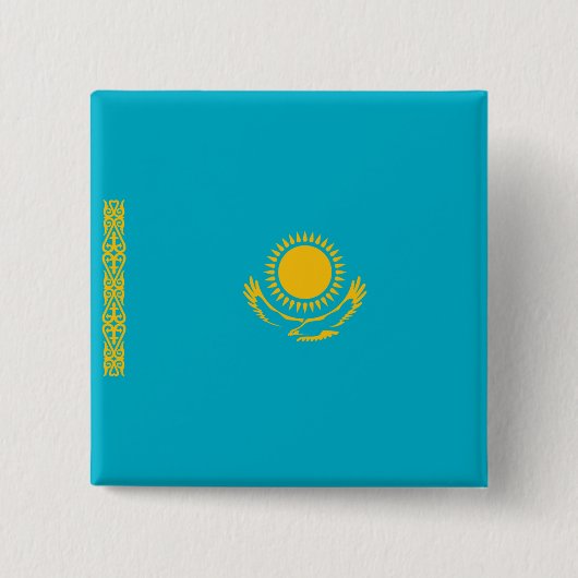 Flagge Kasachstans Button (Vorderseite)